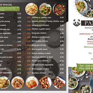 the menu and prices of the restaurant