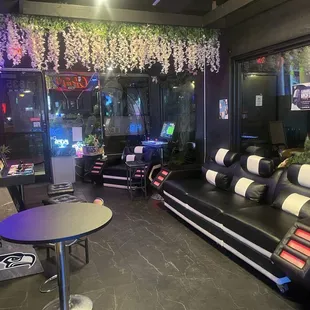 Comfortable seating and games