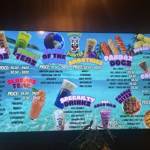 menu, tacos