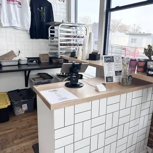 a coffee shop counter