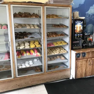  a display case full of pastries