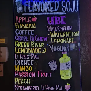 Updated soju flavors 05/2023