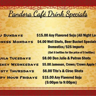 Brand new drink specials!