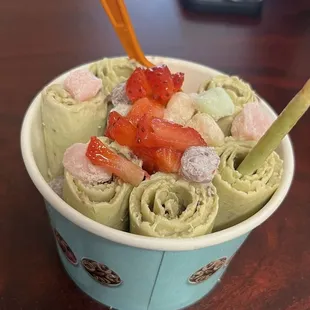 9. Matcha Kingdom Rolled Ice Cream