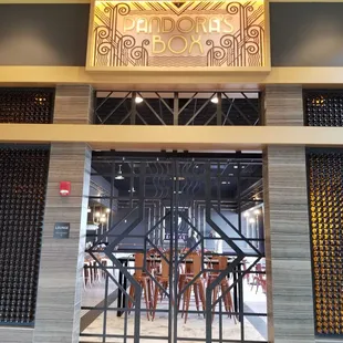 the entrance to the restaurant