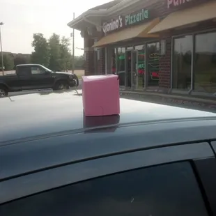 Do not leave atop your car.