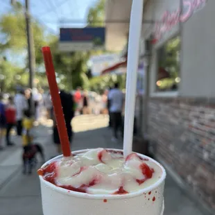 Granny Smith and Sour Watermelon Snowball with Condensed Milk
