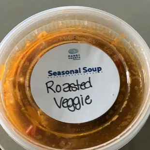 Seasonal roasted veggie soup