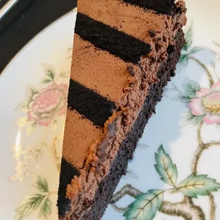 a slice of chocolate cake