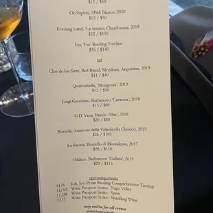 menu
