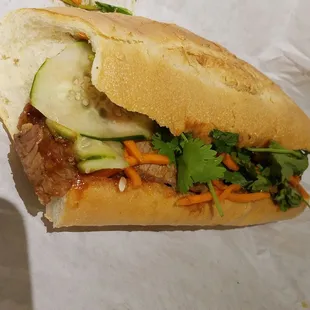 BBQ Beef Brisket Bahn Mi Sandwich