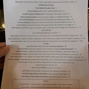 menu