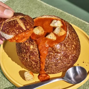 Tomato Soup in a Bread Bowl