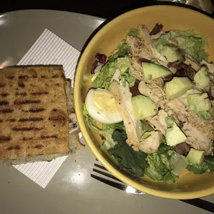 Green Goddess salad with half a chicken chipotle sandwich.