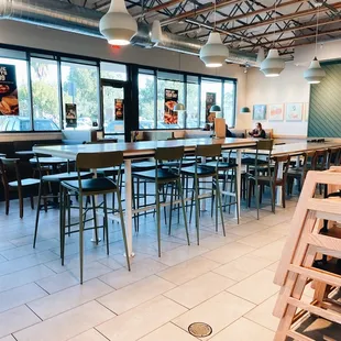 Inside has plenty seating and some outlets! Good for work