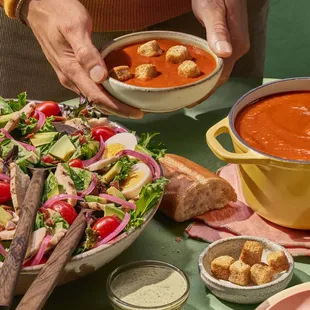 Tomato Soup &amp; Green Goddess Salad for a Group