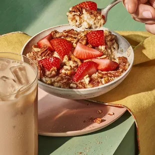 Steel Cut Oatmeal &amp; Iced Chai Latte