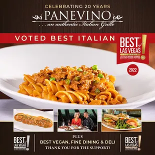 2022 Best of Las Vegas for Italian Restaurant, Vegan, Fine Dining and Deli