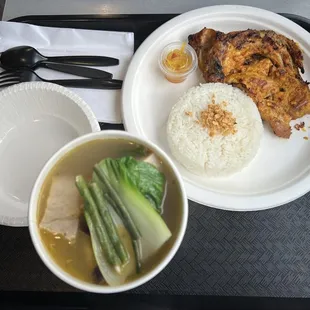 Right corner- Chicken Inasal  Middle- Sinigang Baboy