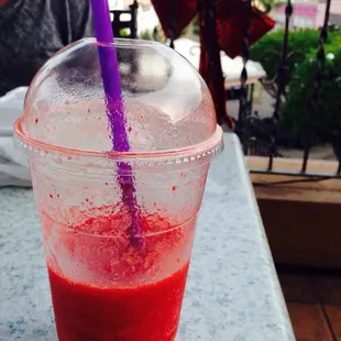 Watermelon strawberry fruit slushy! MMM MMM good!!