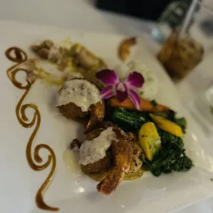 Curry prawns and scallops
