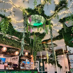 the interior of a cafe