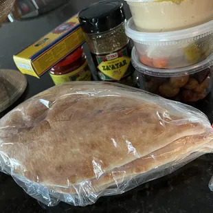 Homemade bread and toppings