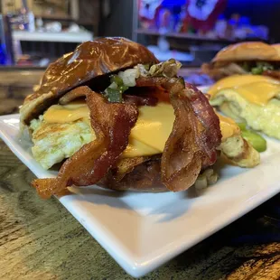 bacon and cheese on a panhandle