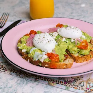 Our brunch specialty, the avocado toast with our homemade tomato chutney!