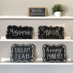 Signs for a team photo!