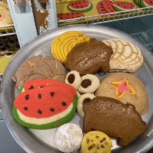 a variety of cookies and pastries