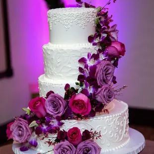 Alternating layers of white chocolate mousse w/ raspberries and cappuccino mousse. Perfectly moist and not too sweet, unlike other bakeries!