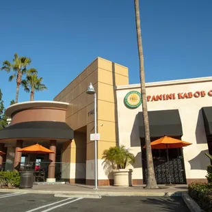 Panini Kabob Grill's entrance in Cerritos, located on South St and Gridley Rd.
