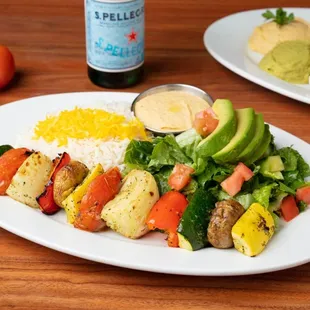 Entree: Vegetable Kabob grilled to order with choice of two sides.