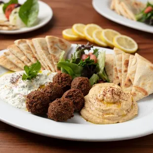 Falafel Combo Appetizer (Falafels are vegan &amp; made from fresh garbanzo beans &amp; herbs)