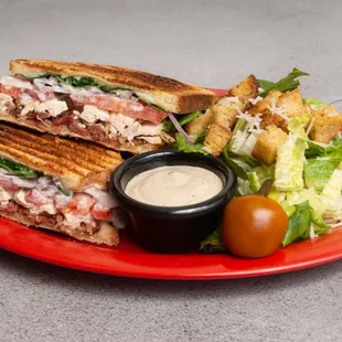 Chicken bacon ranch W/ side Caesar salad