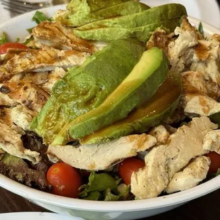 spring mix with grape tomato, cranberries, walnuts, avocado, balsamic and olive oil