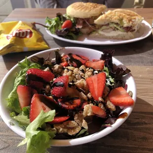 E1 Salad - strawberries, goat cheese, candied walnuts