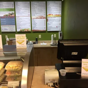 the counter and menus