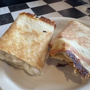 Chicken cheese and Alfredo sauce on the inside