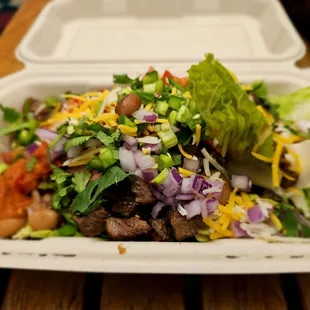 Dinner@Paniolos -Kahala Mall; 7/2/2024. Hubby David ordered, A Steak Salad 4 his Dinner.