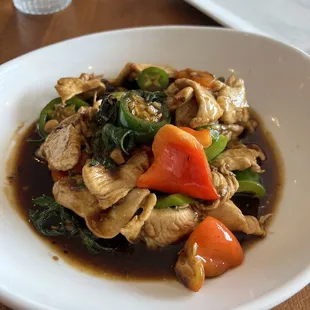 Thai basil chicken. The dinner option.