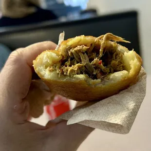 Shredded beef empanada