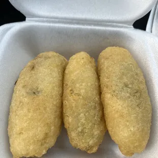 Carimanola Yucca fritters stuffed with ground beef