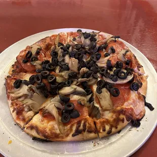 Pepperoni Mushrooms and Black Olives