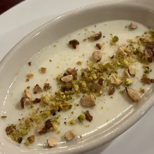 Firnee pudding with pistachios and cardamum - yum!!! everything here was fantastic!