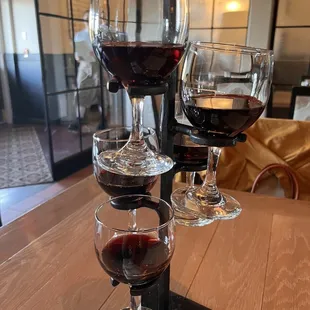 Wine flight. Red