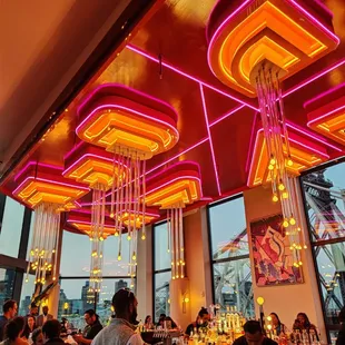 Bar area -- trippy lighting