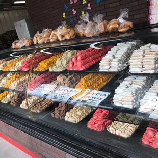 a variety of pastries on display