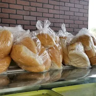 a variety of breads on display